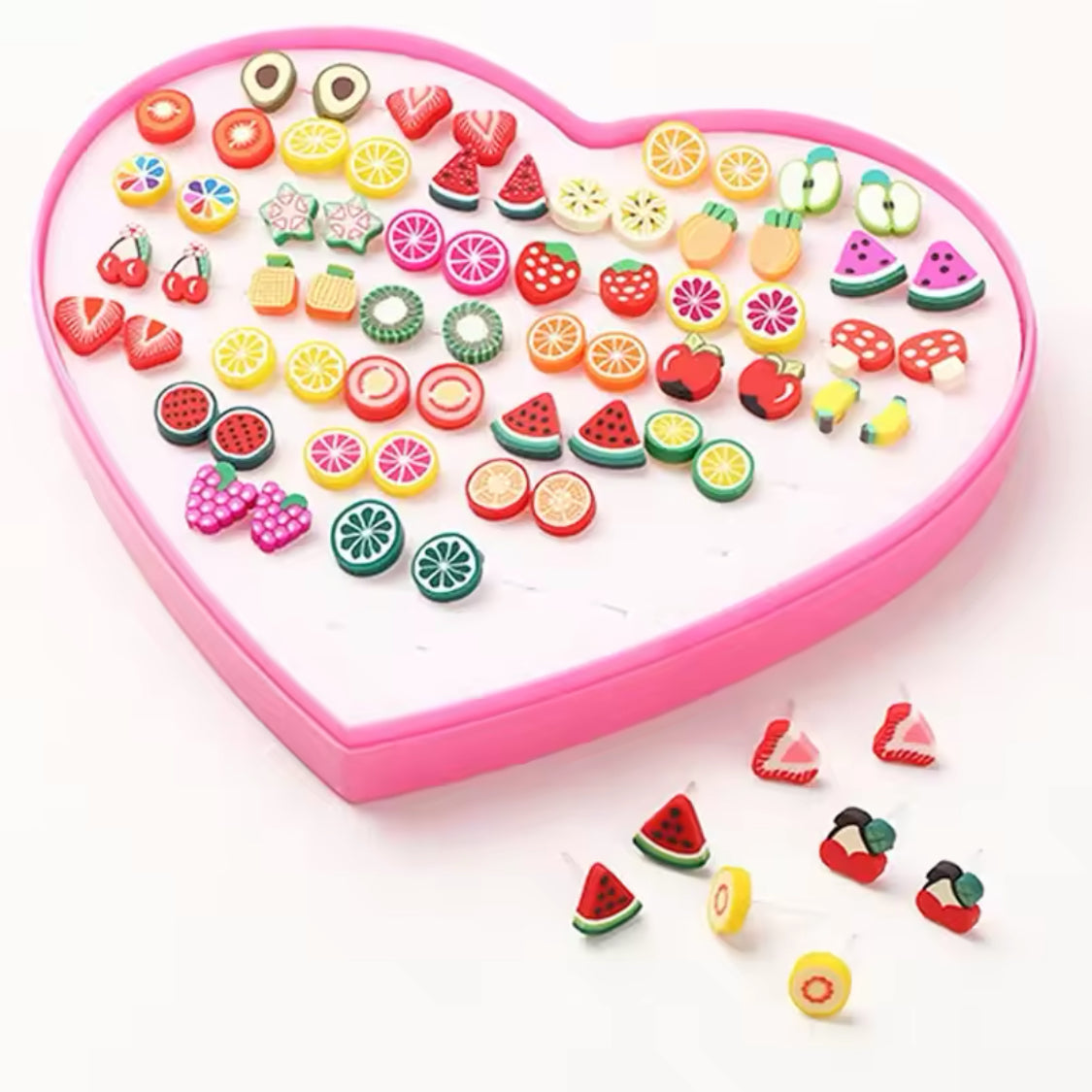 Adjustable Earrings For Kids, 36 Pair Fruit Stud Earrings Set, Candy Color Stud Earrings Adjustable Earrings For Kids, 36 Pair Fruit Stud Earrings Set, Candy Color Stud Earrings